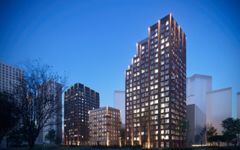 ЖК "Онежский вал" в вечернее время суток