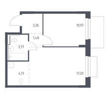 Планировка однокомнатной(квартира) площадью 40.81 квадратных метров в “ЖК Новое Внуково”
