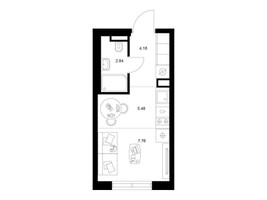 Планировка студии(квартира) площадью 20.46 квадратных метров в “ЖК Ильинские луга”