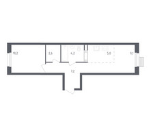 Планировка однокомнатной(квартира) площадью 38.2 квадратных метров в “ЖК ЭкоБунино (Южное Бунино)”
