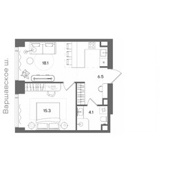 Планировка однокомнатной(квартира) площадью 44 квадратных метров в ЖК “ЖК СТОУН Блик”