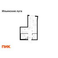 Планировка студии(квартира) площадью 28.2 квадратных метров в “ЖК Ильинские луга”