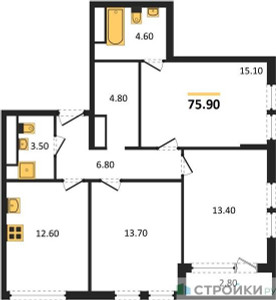 Планировка квартиры, ID 115880