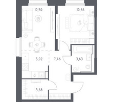 Планировка однокомнатной(квартира) площадью 40.95 квадратных метров в “ЖК Квартал Строгино”