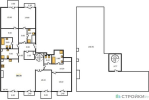 Планировка 4+ комнатной(квартира) площадью 180.3 квадратных метров в “Квартал Тишинский Бульвар”