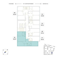 Планировка 4+ комнатной(квартира) площадью 82.6 квадратных метров в “ЖК Детали”