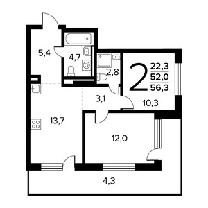 Планировка квартиры, ID 550212