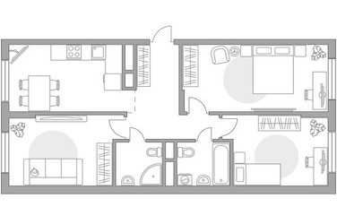 Планировка трехкомнатной(квартира) площадью 71.03 квадратных метров в ЖК “ЖК Новая Алексеевская роща”