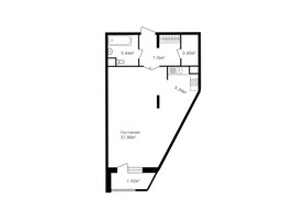 Планировка однокомнатной(квартира) площадью 60.4 квадратных метров в “ЖК Клубный дом Точка отсчета”