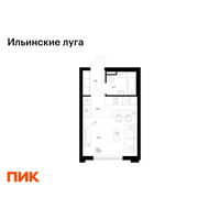Планировка студии(квартира) площадью 23.5 квадратных метров в “ЖК Ильинские луга”