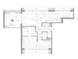 Планировка однокомнатной(квартира) площадью 124.2 квадратных метров в “ЖК Николь”