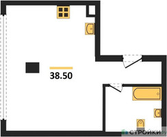 Планировка студии(квартира) площадью 40.2 квадратных метров в “ЖК Ривер Парк Кутузовский”