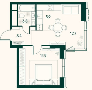 Планировка квартиры, ID 309747
