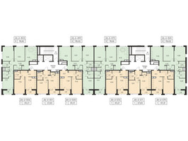 Планировка однокомнатной(квартира) площадью 38.6 квадратных метров в “ЖК Level Лесной”