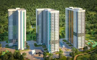 Три корпуса ЖК Изумрудные холмы