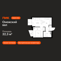 Планировка однокомнатной(квартира) площадью 32.3 квадратных метров в “ЖК Онежский вал”
