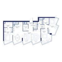 Планировка трехкомнатной(квартира) площадью 122 квадратных метров в “ЖК ХАЙДАУТ”