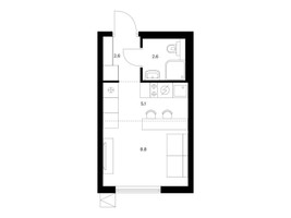 Планировка студии(квартира) площадью 19.1 квадратных метров в “ЖК Никольские луга”