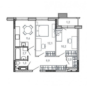 Планировка квартиры, ID 412807