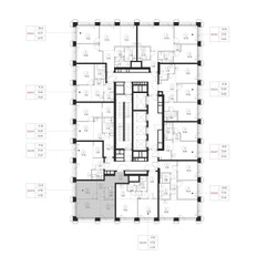 Планировка однокомнатной(квартира) площадью 43 квадратных метров в ЖК “ЖК SET (Сет)”