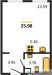 Планировка студии(квартира) площадью 25.98 квадратных метров в “Жилые кварталы Новое Пушкино”