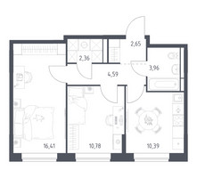 Планировка двухкомнатной(квартира) площадью 51.14 квадратных метров в “ЖК Богдановский Лес”