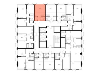 Планировка студии(квартира) площадью 24.3 квадратных метров в ЖК “ЖК 2-й Иртышский”