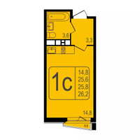 Планировка студии(квартира) площадью 35.3 квадратных метров в “ЖК Фрунзенский”