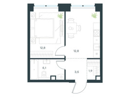 Планировка однокомнатной(квартира) площадью 36.1 квадратных метров в “ЖК Level Звенигородская”