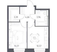 Планировка однокомнатной(квартира) площадью 32.85 квадратных метров в “ЖК Квартал Строгино”