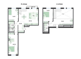 Планировка трехкомнатной(квартира) площадью 141.4 квадратных метров в ЖК “ЖК G3 Театральный”