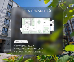 Планировка студии(квартира) площадью 30 квадратных метров в “ЖК Театральный”