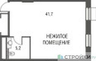 Планировка студии(квартира) площадью 47.1 квадратных метров в “ЖК Резиденции Архитекторов”