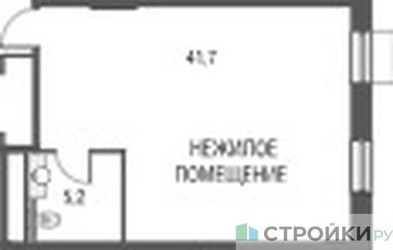 Планировка студии(квартира) площадью 47.1 квадратных метров в ЖК “ЖК Резиденции Архитекторов”